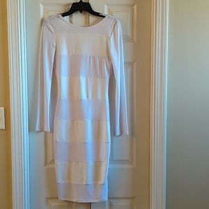 White and faux leather dress size S